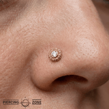 Round Elegance - 14K Gold Threadless/Threaded - piercing - zone.com