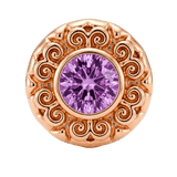 Round Elegance - 14K Gold Threadless/Threaded - piercing-zone.com