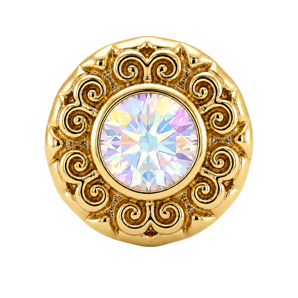 Round Elegance - 14K Gold Threadless/Threaded - piercing-zone.com