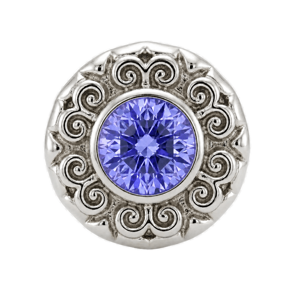 Round Elegance - 14K Gold Threadless/Threaded - piercing-zone.com
