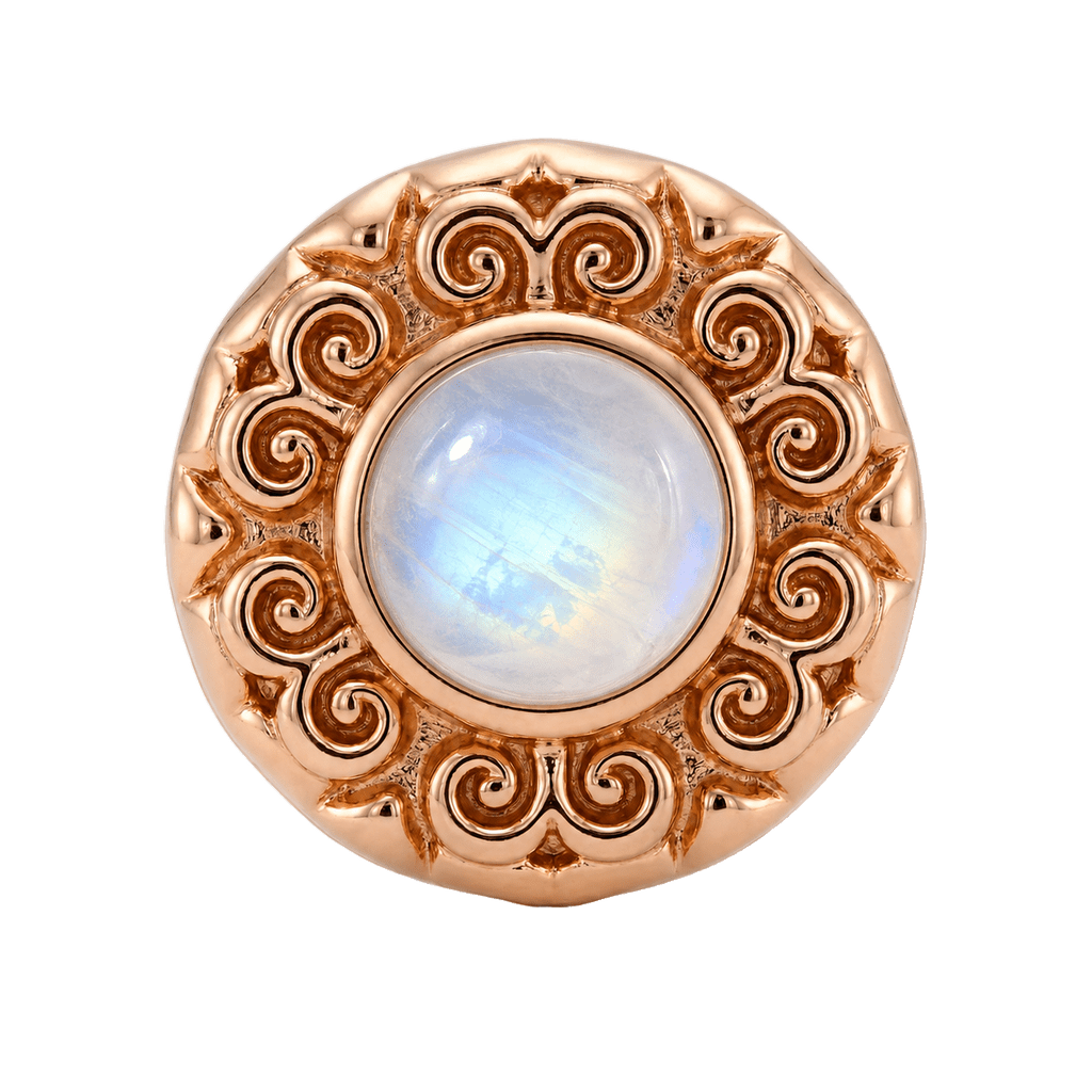 Round Elegance - 14K Gold Threadless/Threaded - piercing-zone.com