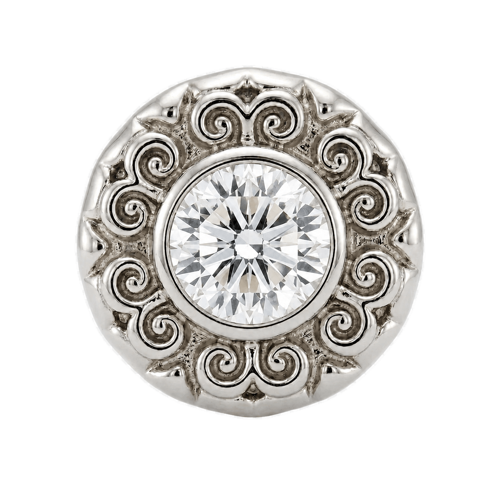 Round Elegance - 14K Gold Threadless/Threaded - piercing-zone.com