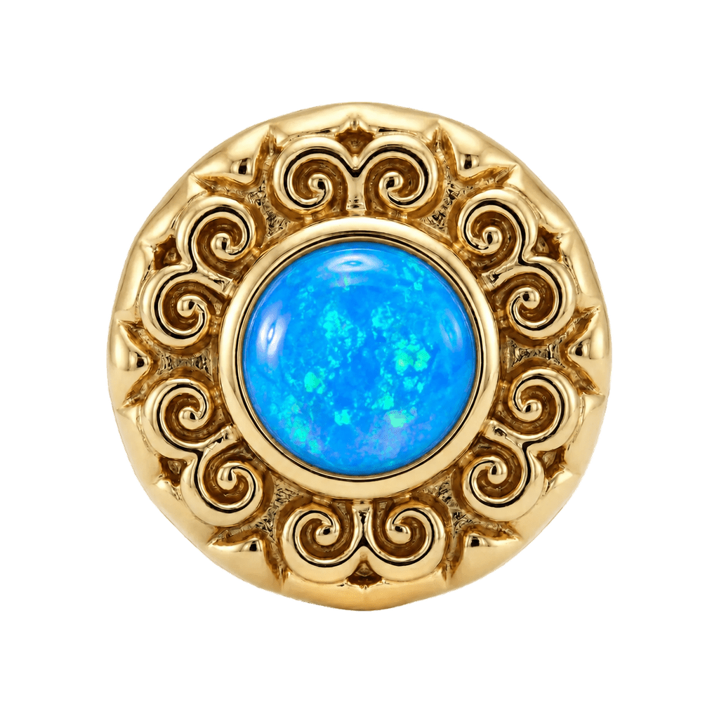 Round Elegance - 14K Gold Threadless/Threaded - piercing-zone.com