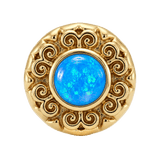 Round Elegance - 14K Gold Threadless/Threaded - piercing-zone.com