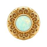 Round Elegance - 14K Gold Threadless/Threaded - piercing-zone.com