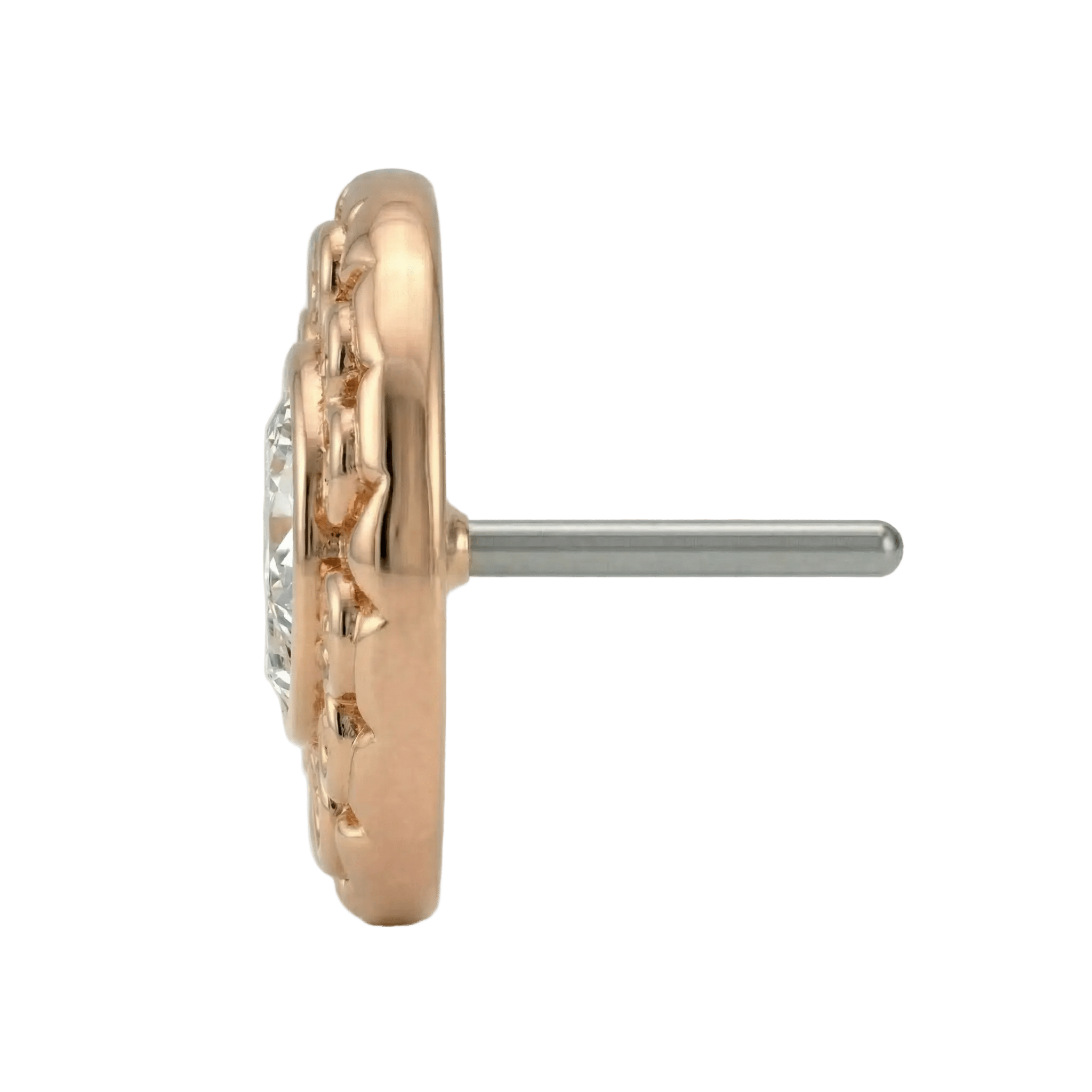 Round Elegance - 14K Gold Threadless/Threaded - piercing - zone.com