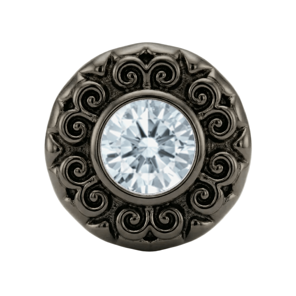 Round Elegance - 14K Gold Threadless/Threaded - piercing-zone.com