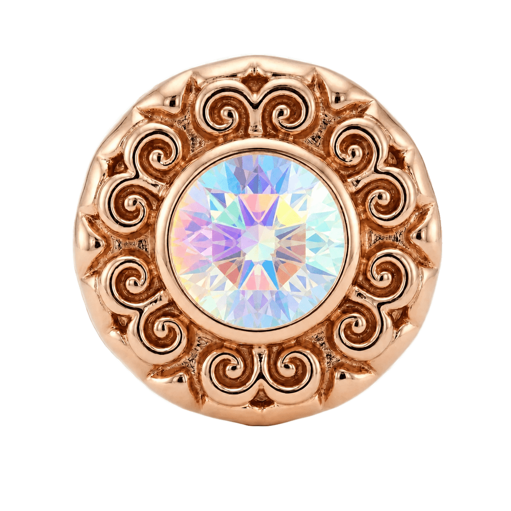 Round Elegance - 14K Gold Threadless/Threaded - piercing-zone.com