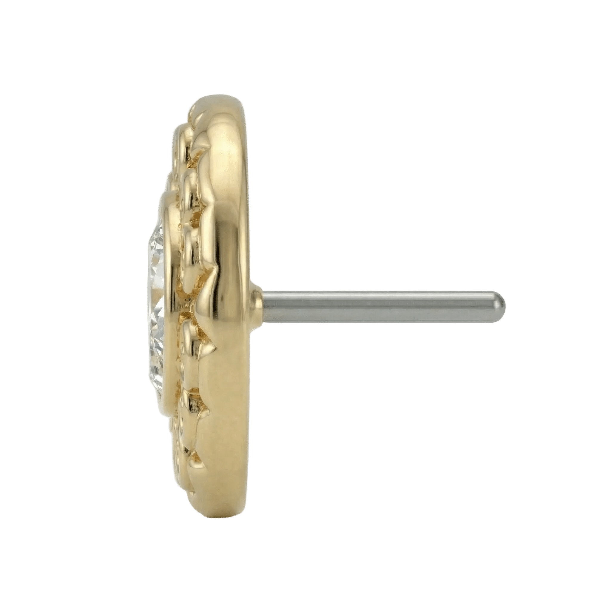 Round Elegance - 14K Gold Threadless/Threaded - piercing - zone.com