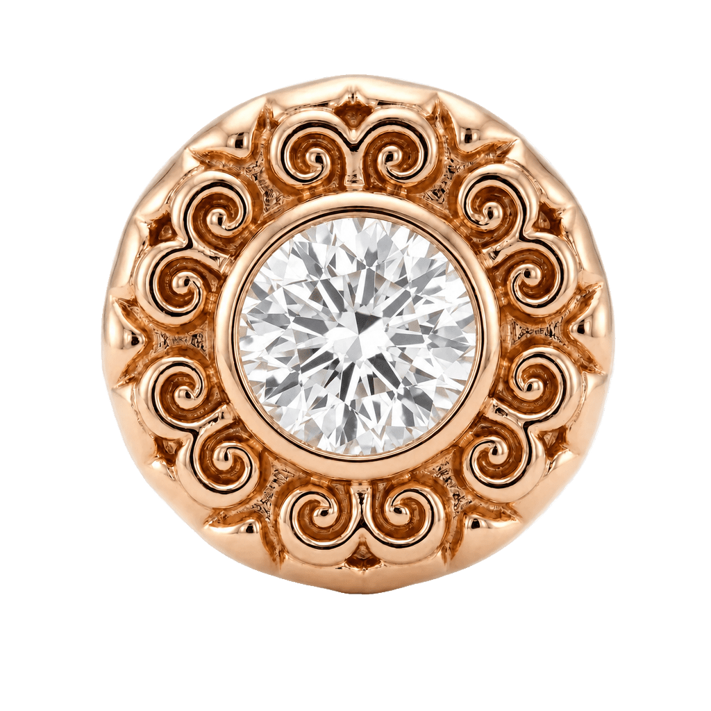 Round Elegance - 14K Gold Threadless/Threaded - piercing-zone.com