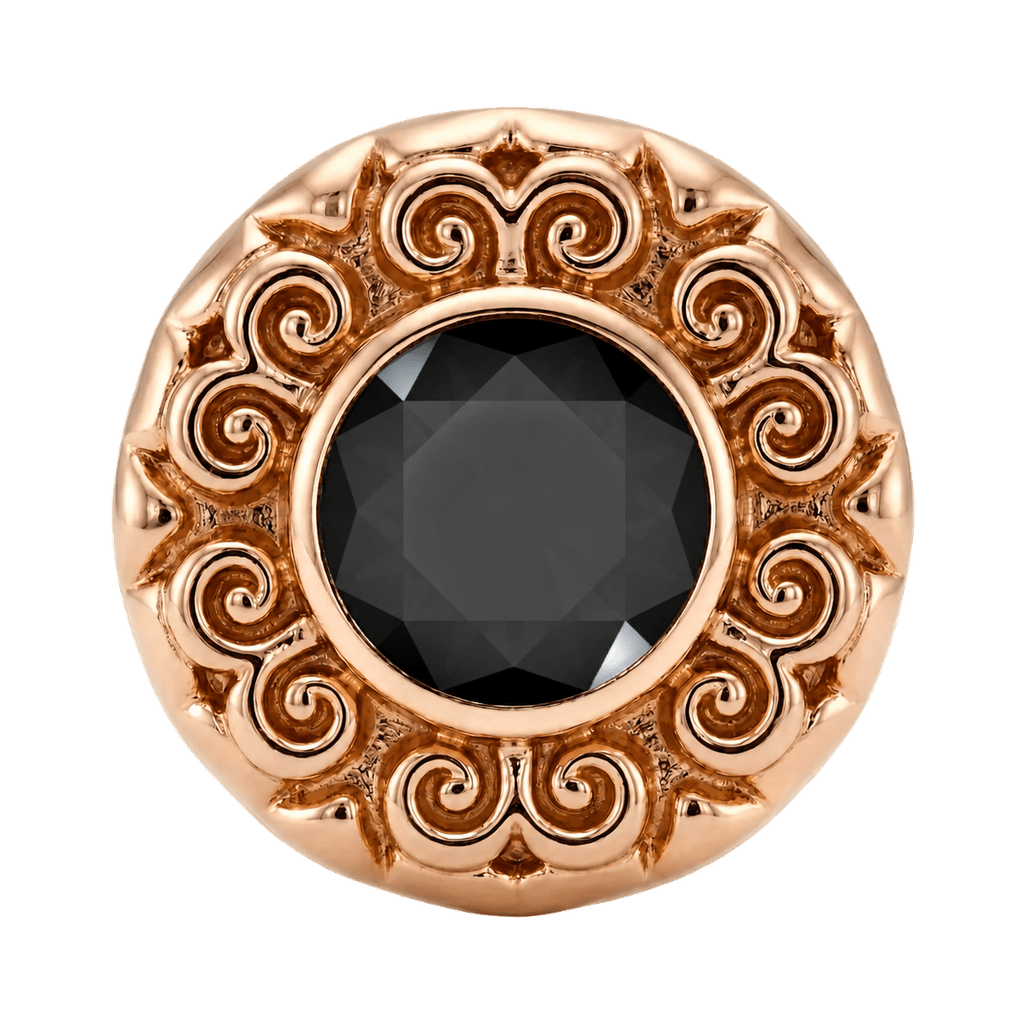 Round Elegance - 14K Gold Threadless/Threaded - piercing-zone.com