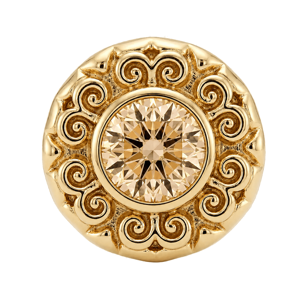 Round Elegance - 14K Gold Threadless/Threaded - piercing-zone.com