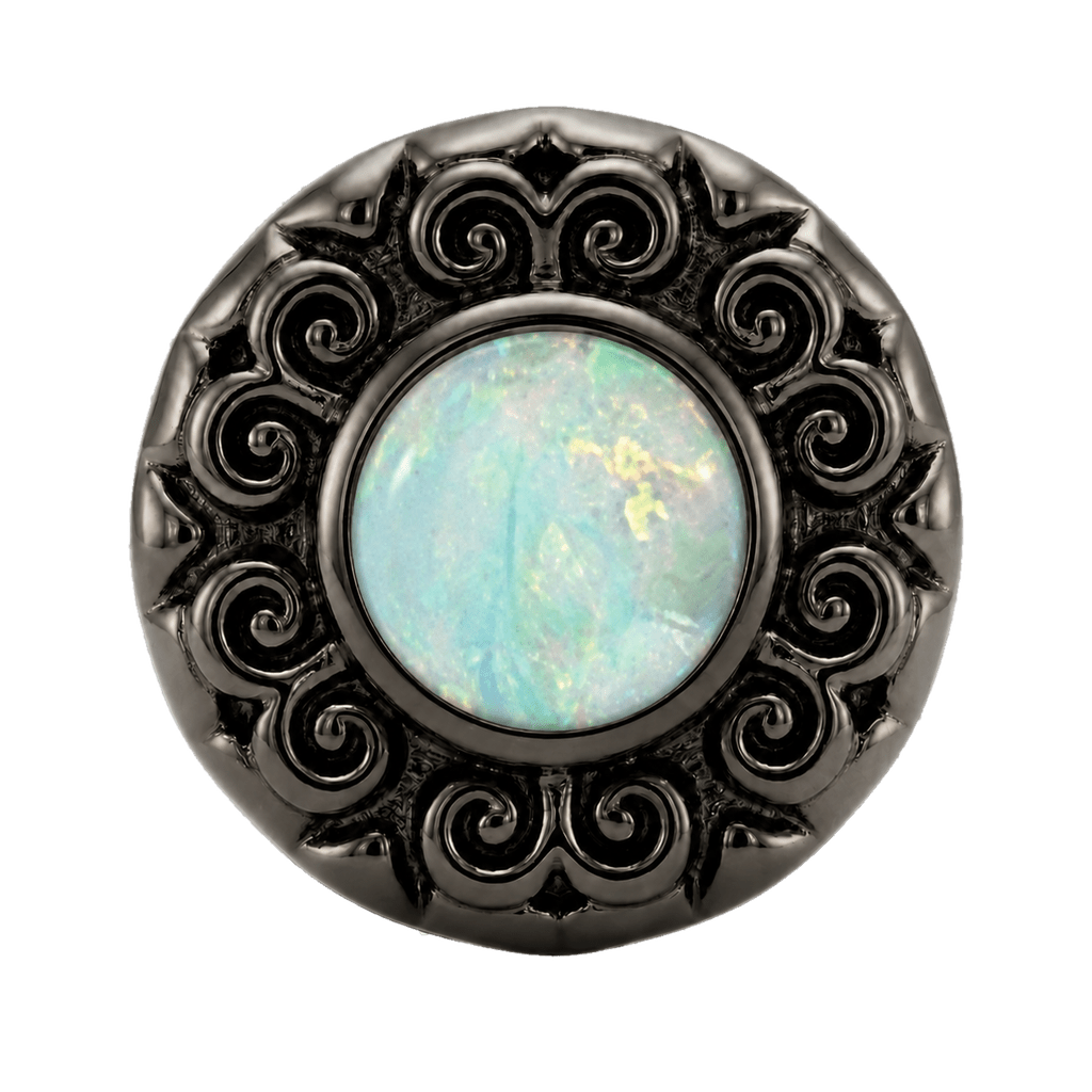 Round Elegance - 14K Gold Threadless/Threaded - piercing-zone.com