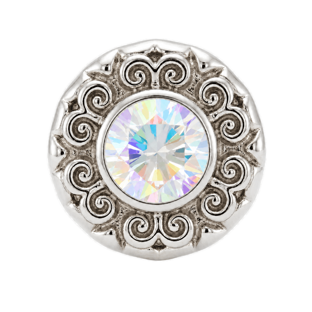 Round Elegance - 14K Gold Threadless/Threaded - piercing-zone.com