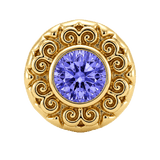 Round Elegance - 14K Gold Threadless/Threaded - piercing-zone.com