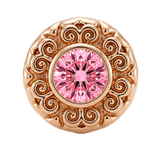 Round Elegance - 14K Gold Threadless/Threaded - piercing-zone.com