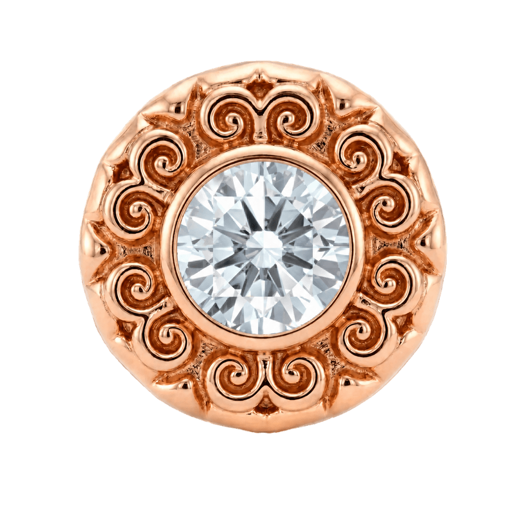 Round Elegance - 14K Gold Threadless/Threaded - piercing-zone.com