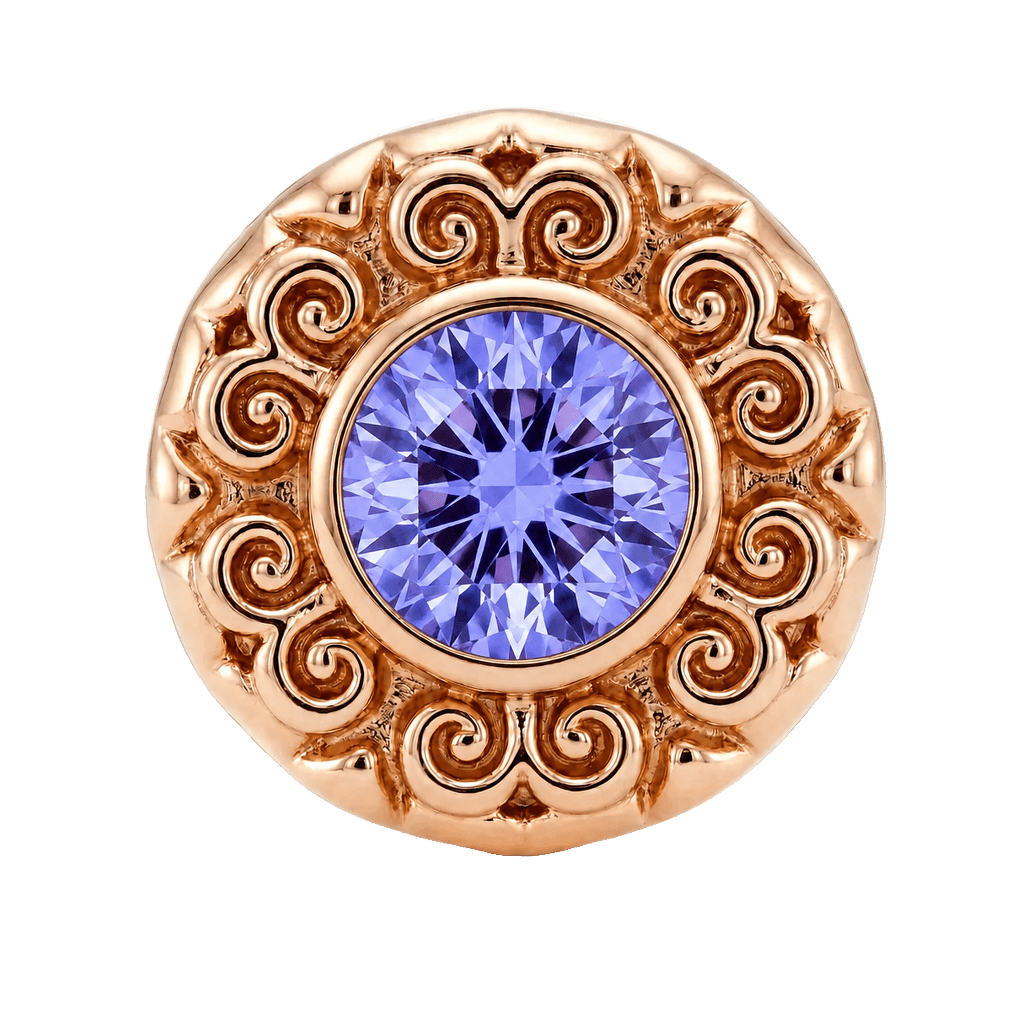 Round Elegance - 14K Gold Threadless/Threaded - piercing-zone.com