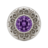 Round Elegance - 14K Gold Threadless/Threaded - piercing-zone.com