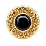 Round Elegance - 14K Gold Threadless/Threaded - piercing-zone.com