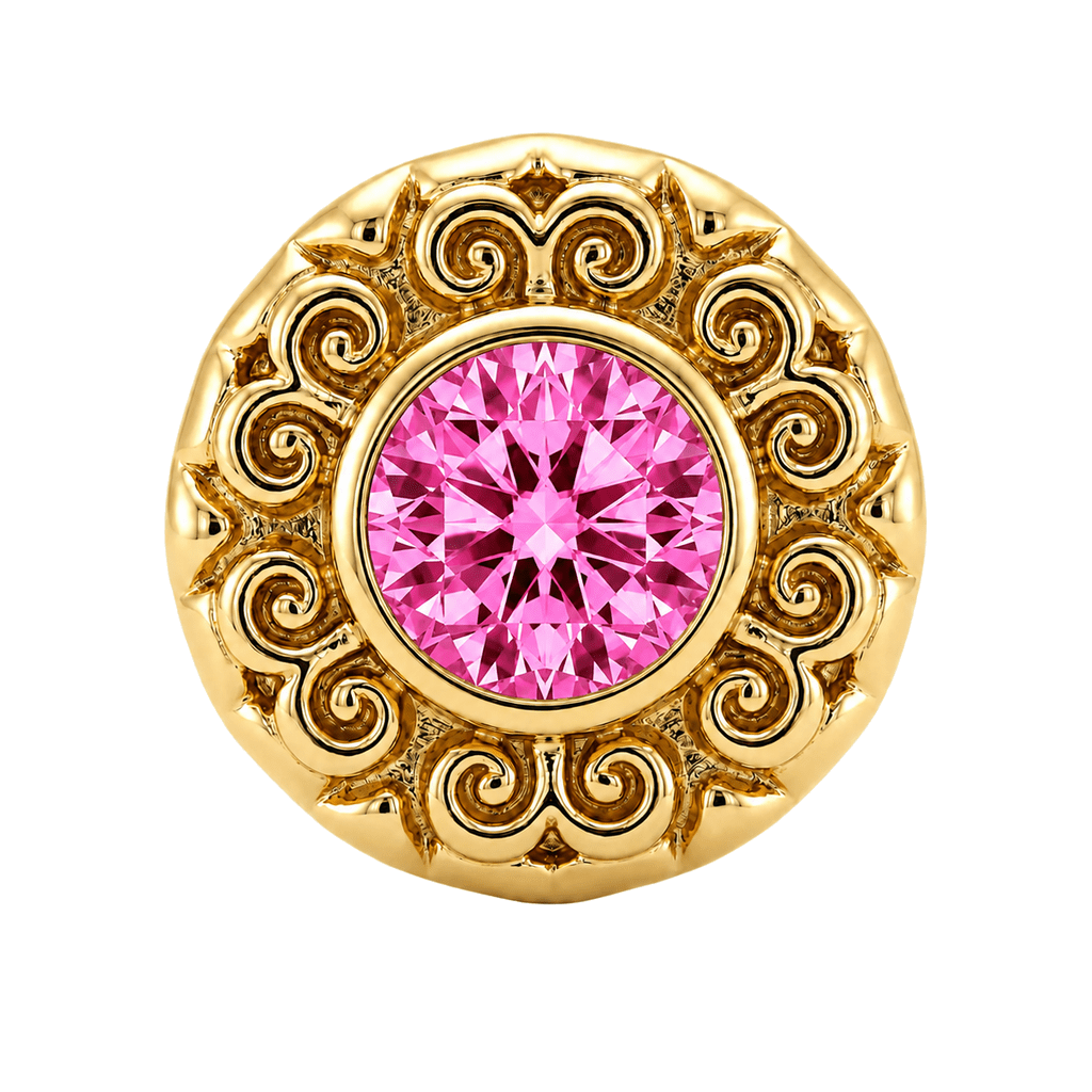 Round Elegance - 14K Gold Threadless/Threaded - piercing-zone.com