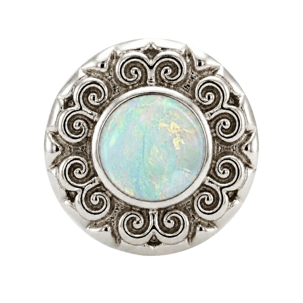 Round Elegance - 14K Gold Threadless/Threaded - piercing-zone.com