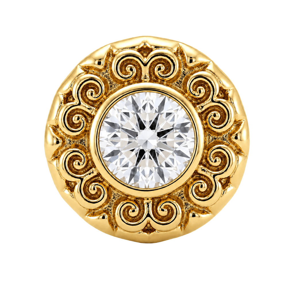 Round Elegance - 14K Gold Threadless/Threaded - piercing-zone.com
