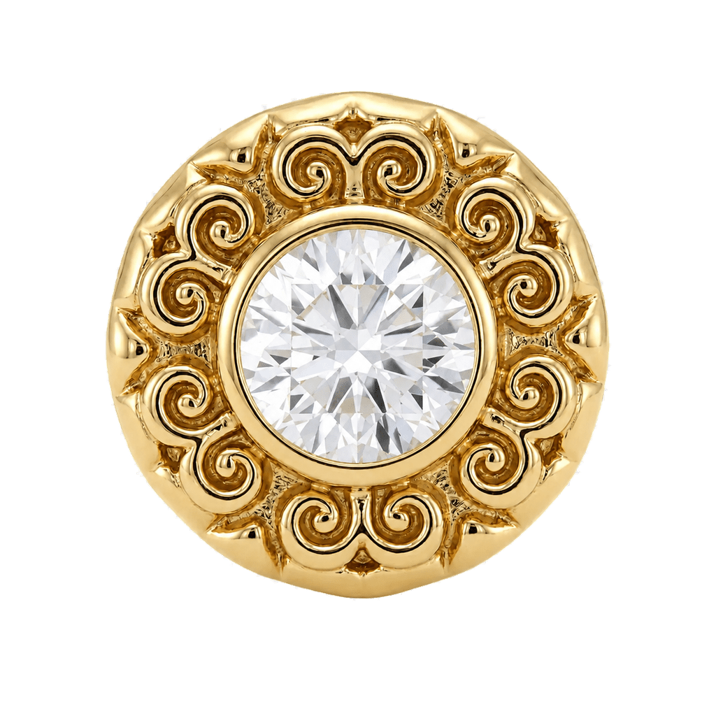 Round Elegance - 14K Gold Threadless/Threaded - piercing-zone.com