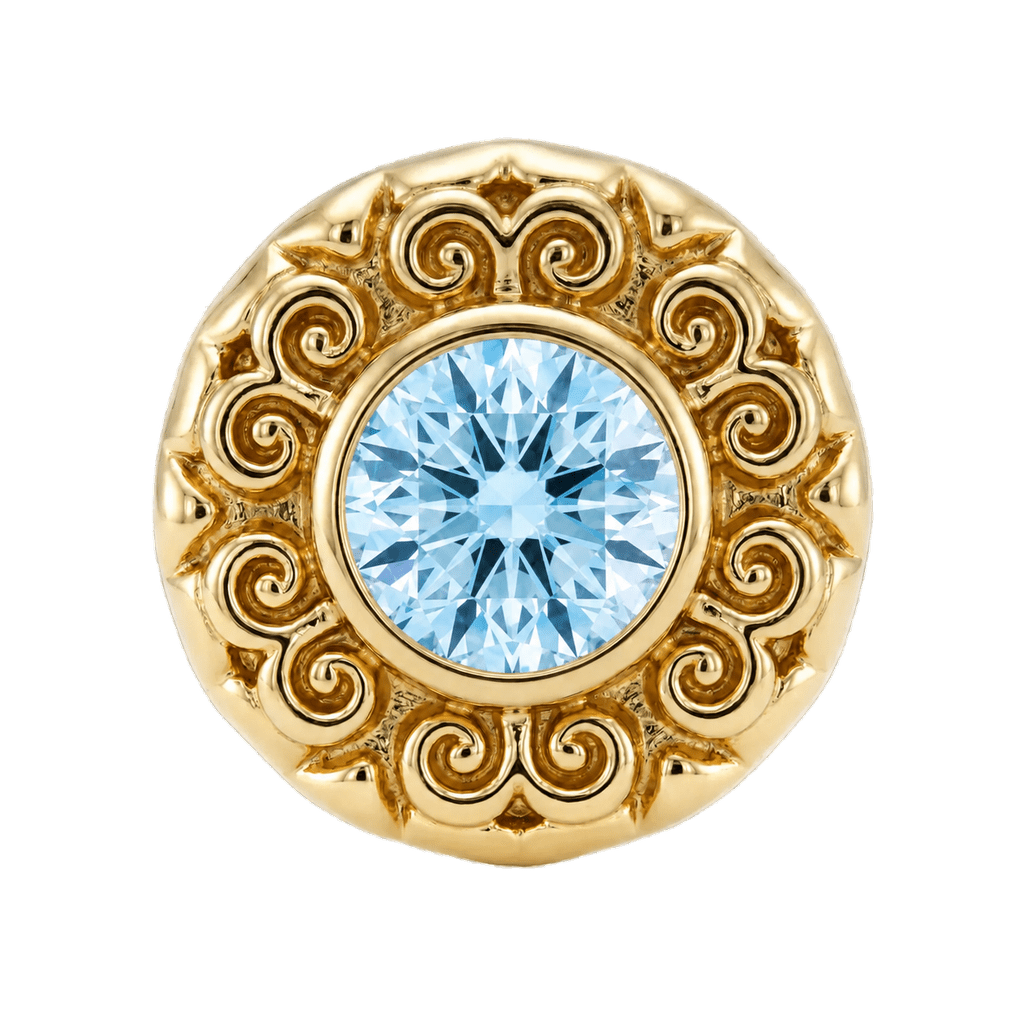 Round Elegance - 14K Gold Threadless/Threaded - piercing-zone.com