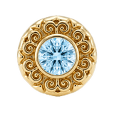Round Elegance - 14K Gold Threadless/Threaded - piercing-zone.com