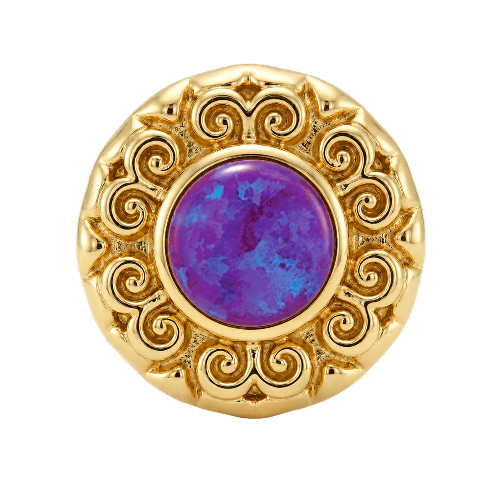 Round Elegance - 14K Gold Threadless/Threaded - piercing-zone.com