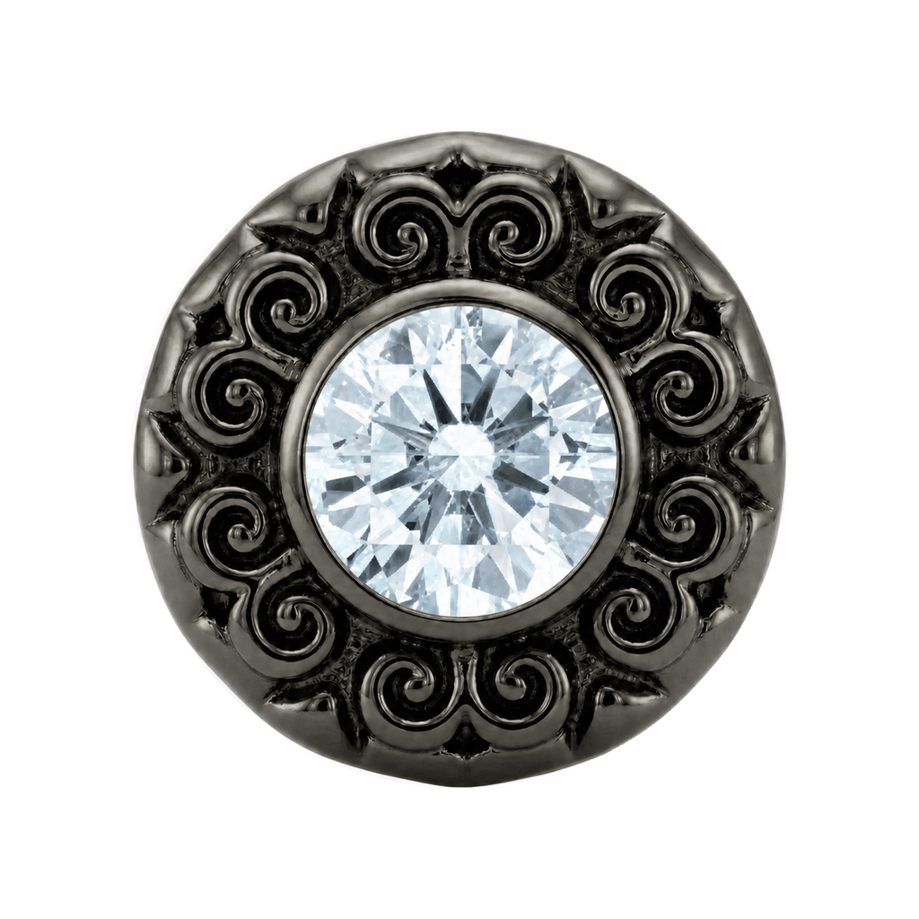 Round Elegance - 14K Gold Threadless/Threaded - piercing-zone.com