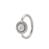 Round Milgrain - 14K Gold Gem Fixed Bead Ring - piercing - zone.com