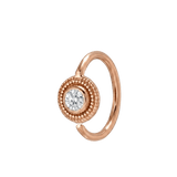 Round Milgrain - 14K Gold Gem Fixed Bead Ring - piercing - zone.com