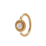Round Milgrain - 14K Gold Gem Fixed Bead Ring - piercing - zone.com