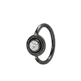 Round Milgrain - 14K Gold Gem Fixed Bead Ring - piercing - zone.com