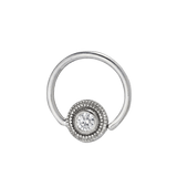 Round Milgrain - 14K Gold Gem Fixed Bead Ring - piercing - zone.com