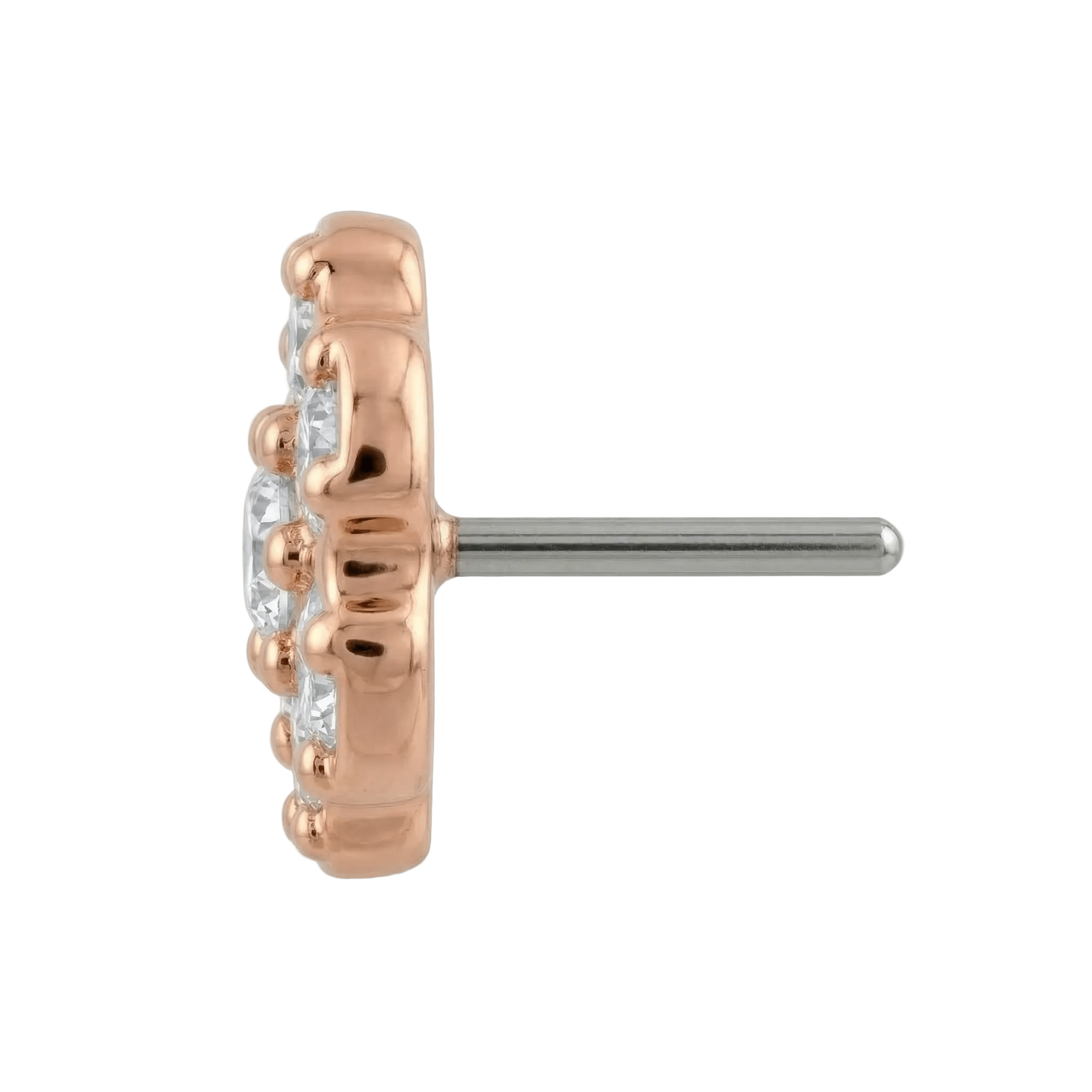 Rounded Flower - 14K Gold Threadless/Threaded - piercing - zone.com
