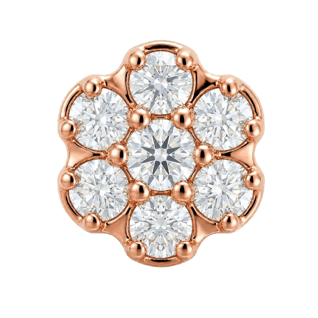 Rounded Flower - 14K Gold Threadless/Threaded - piercing-zone.com