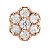 Rounded Flower - 14K Gold Threadless/Threaded - piercing-zone.com