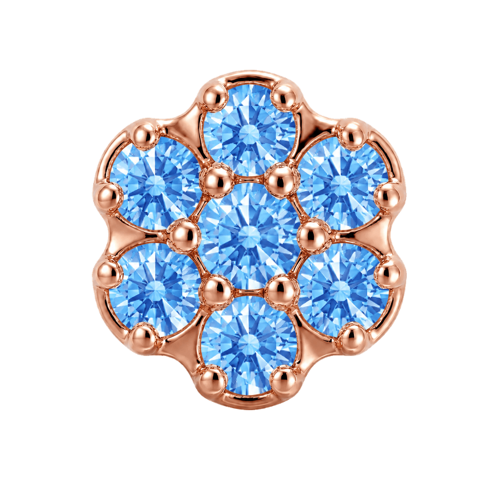 Rounded Flower - 14K Gold Threadless/Threaded - piercing-zone.com