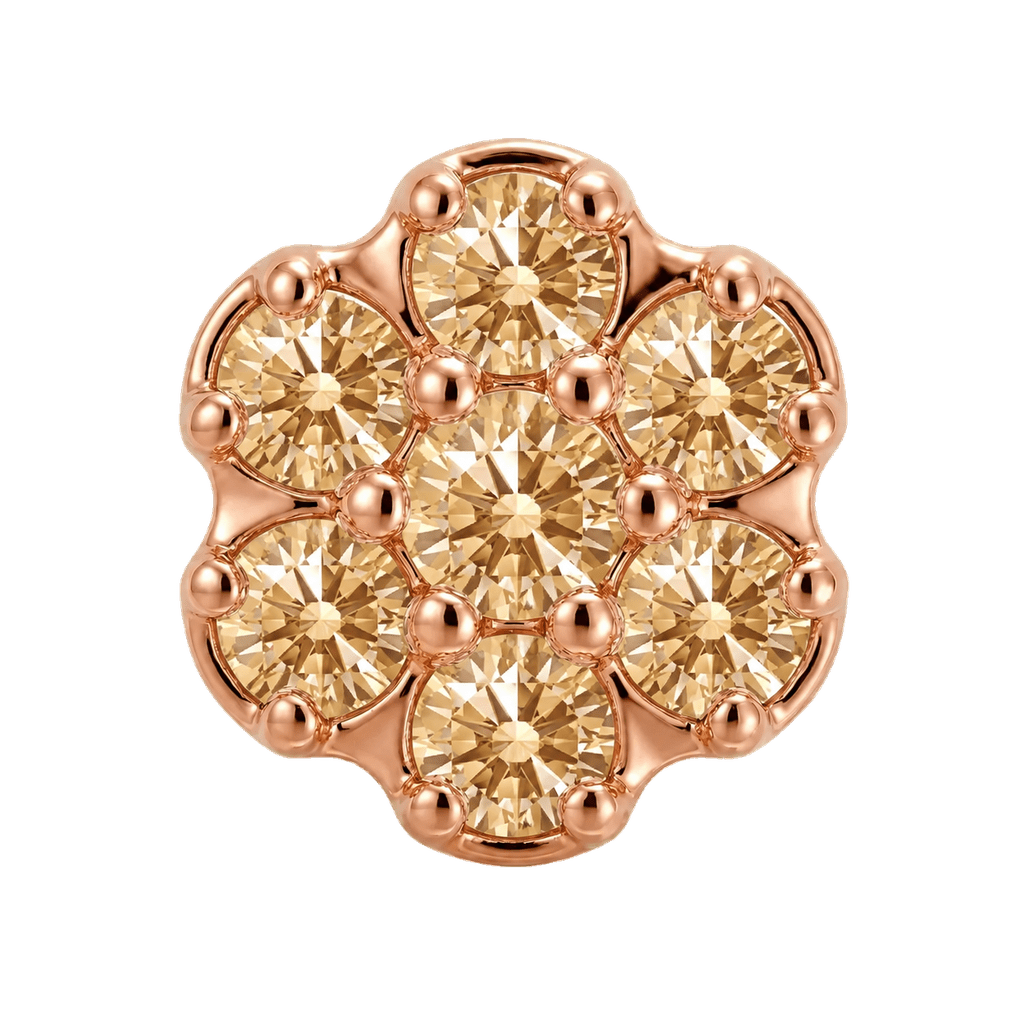 Rounded Flower - 14K Gold Threadless/Threaded - piercing-zone.com