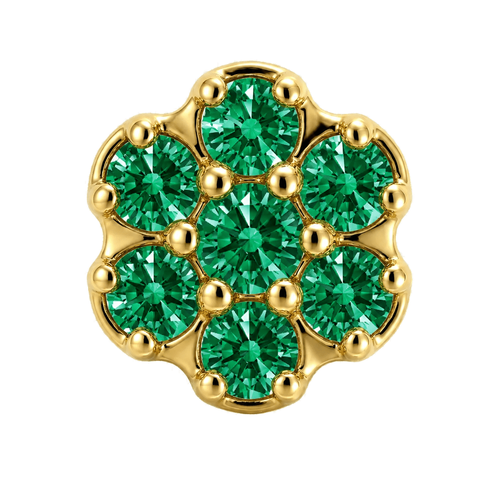 Rounded Flower - 14K Gold Threadless/Threaded - piercing-zone.com