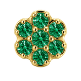 Rounded Flower - 14K Gold Threadless/Threaded - piercing-zone.com