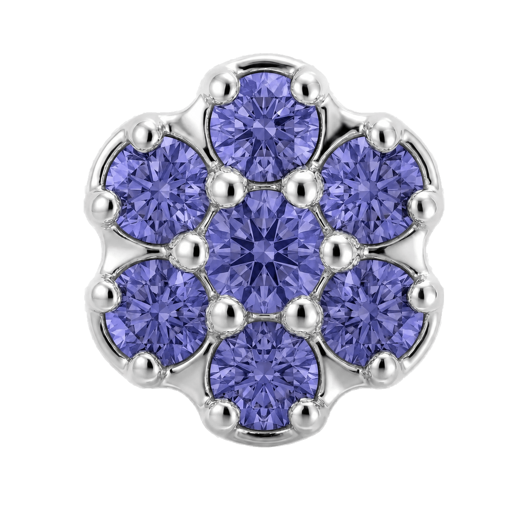 Rounded Flower - 14K Gold Threadless/Threaded - piercing-zone.com