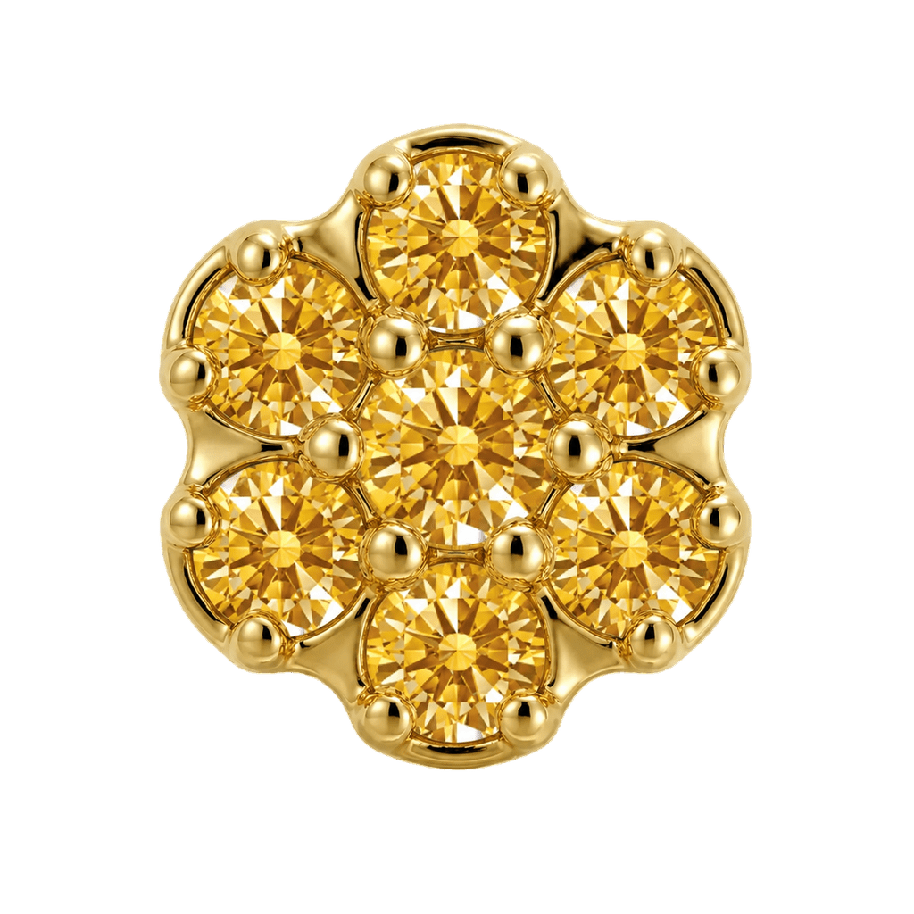 Rounded Flower - 14K Gold Threadless/Threaded - piercing-zone.com