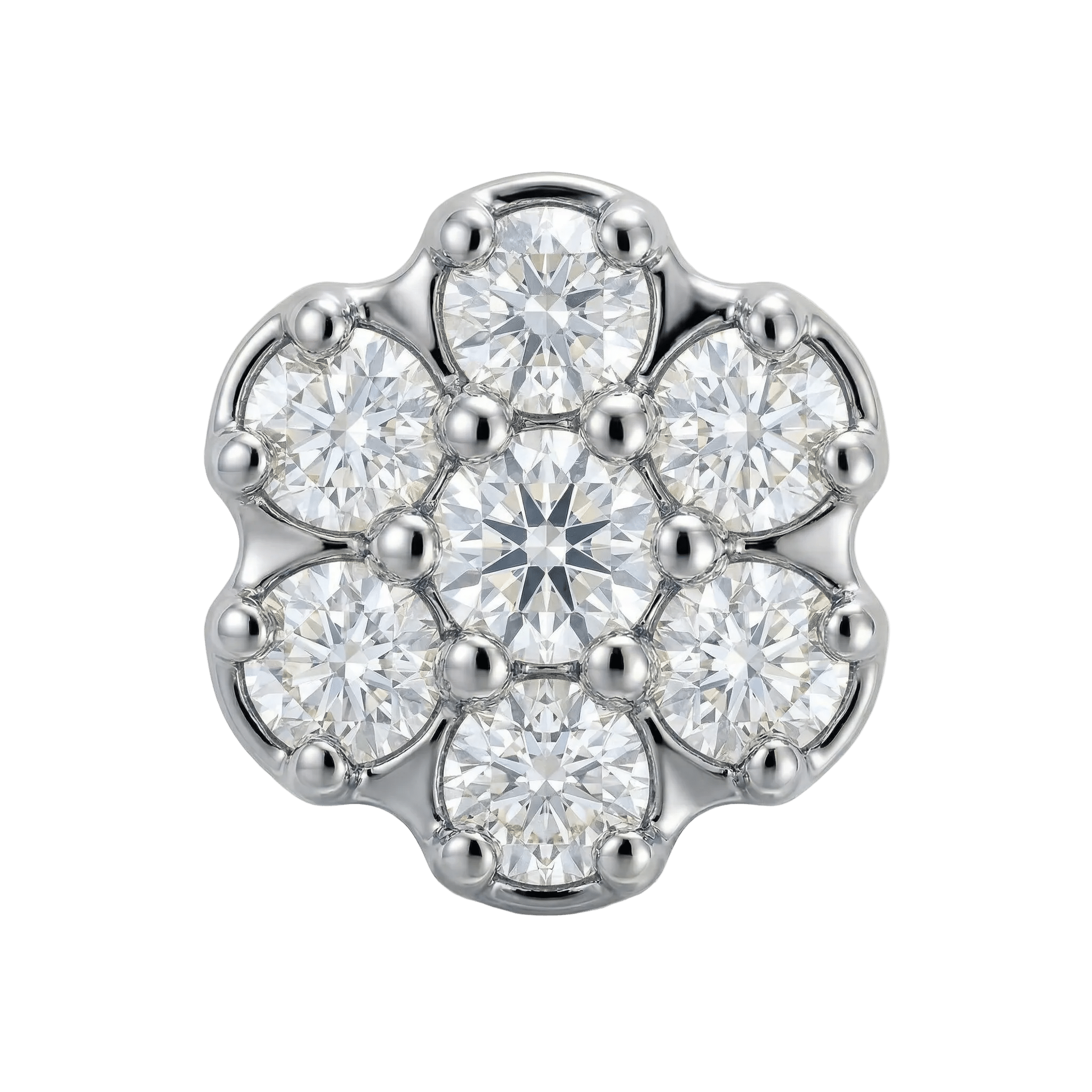 Rounded Flower - 14K Gold Threadless/Threaded - piercing - zone.com
