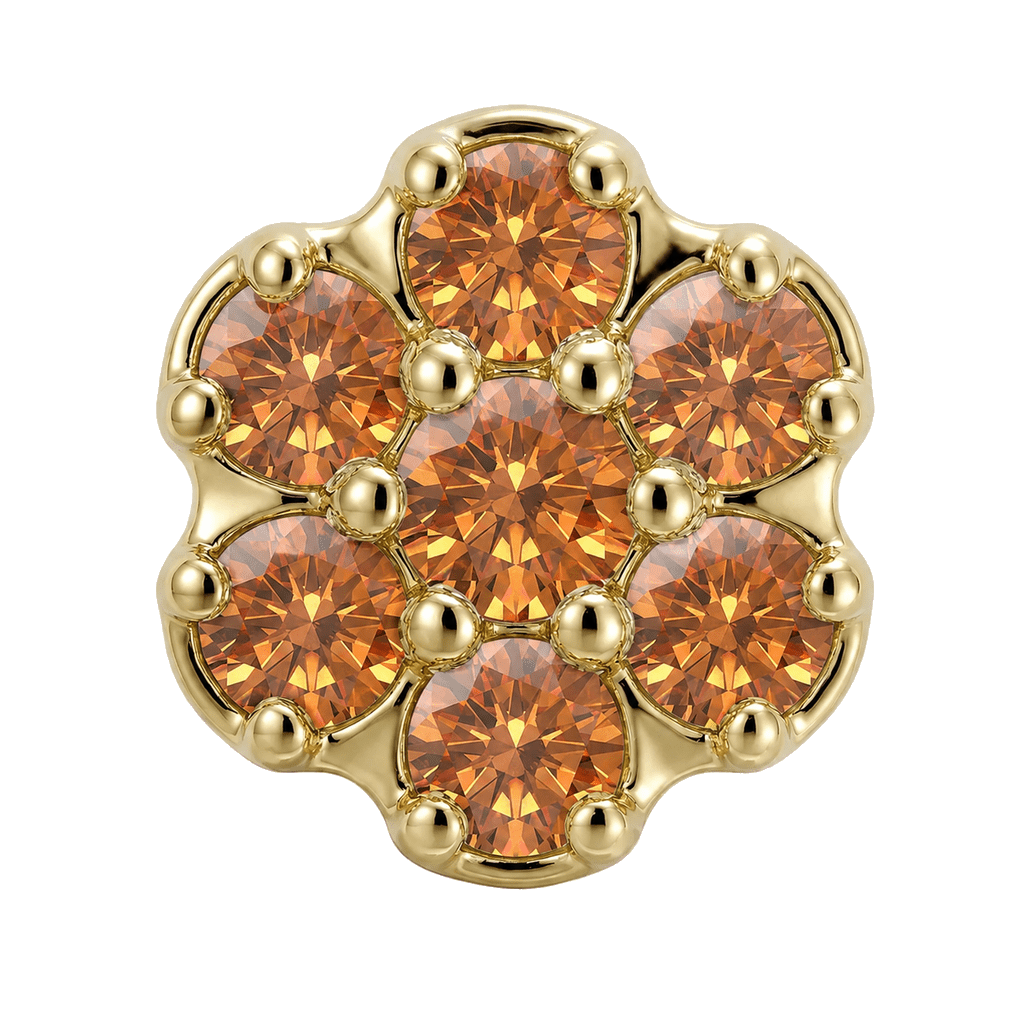 Rounded Flower - 14K Gold Threadless/Threaded - piercing-zone.com