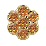 Rounded Flower - 14K Gold Threadless/Threaded - piercing-zone.com
