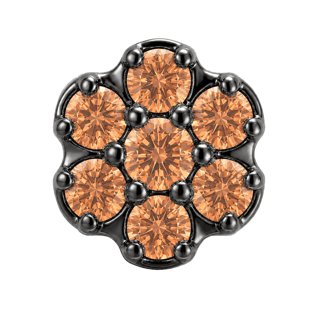 Rounded Flower - 14K Gold Threadless/Threaded - piercing-zone.com